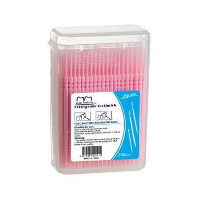 Toothpick Brush Boxed Disposable Plastic Interdental Picks Dental Floss Household Teeth Cleaning Tooth Brushes pink