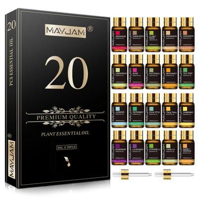 MAYJAM 20PCS Essential Oils Gift Set Aromatherapy Oils For Diffuser, Candle Making & Home Relaxation 20pcs Essential Oils 5mlx20pcs