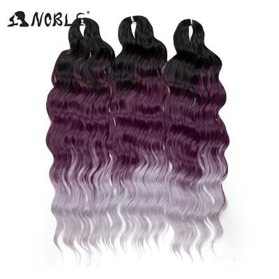 Noble Hair Synthetic Loose Deep Wave Braiding Hair Extensions Ombre Blonde Twist Crochet Curly Water Wave Braid tt igray5 24inches 60cm