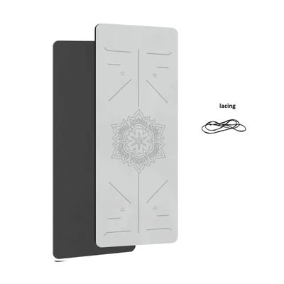 TPE Non Slip Yoga Mat With Alignment Lines For Home Fitness And Pilates gray