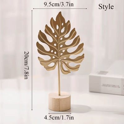 Elegant Nordic Ginkgo Leaf Sculpture Luxury Gold Desktop And Home Decor Accent a2