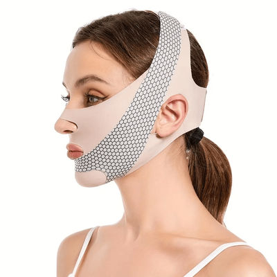 V Line Face Slimming Bandage Double Chin Reducer And Facial Contouring Strap pink