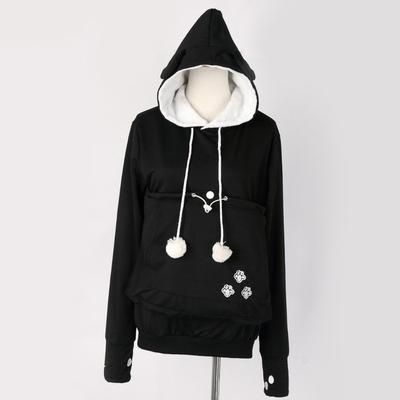 Cuddly Kangaroo Pet Pocket Hoodie Perfect Gift For Pet Lovers, Cozy & Stylish Black L