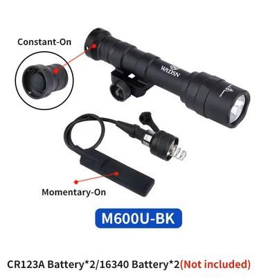 M300 Tactical Flashlight Mini Scout LED Weapon Light For 20mm Rail bk Logo M600u
