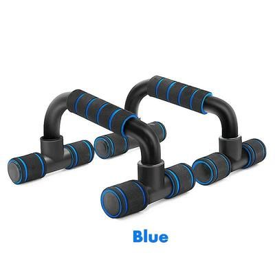 Heavy Duty U Shaped Push Up Rack Ergonomic Hand Grip For Chest & Body Building Workouts blue