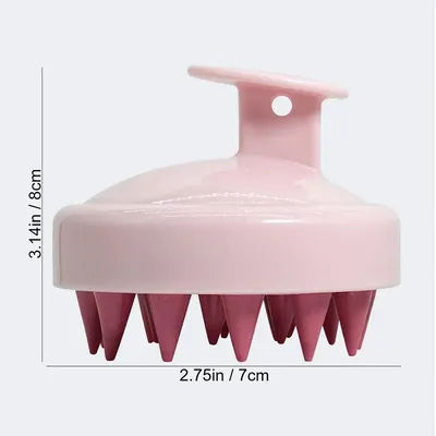 Silicone Shampoo Brush & Scalp Massager, Hair Washing Comb For Head & Body Massage, Bath & Shower Brush pink