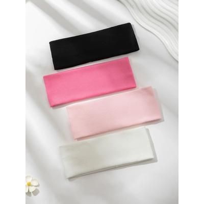 Women Solid Color Elastic Hair Bands, Fashion Yoga Headbands For Running, Sports, Makeup & Face Washing mixed Color 1