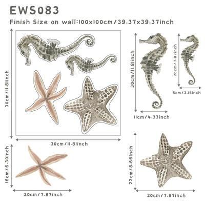 Underwater World Fish Wall Stickers, Waterproof Watercolor Coral Ocean Wall Decals For Bathroom, Nursery, Baby Room ews083 as Picture Shows