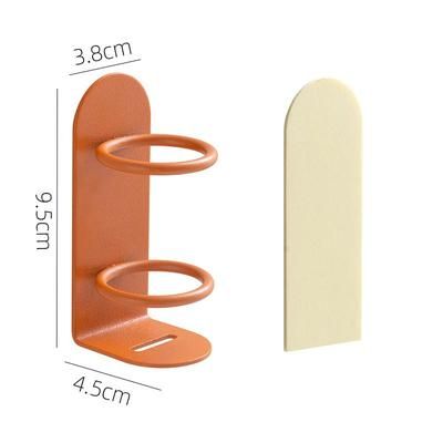 Wall Mounted Electric Toothbrush & Razor Holder, Punch Free Bathroom Organizer With Storage Shelf orange