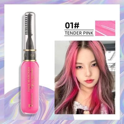 Disposable Hair Color Dye, Temporary Washable Hair Coloring Cream For DIY Hairstyles Dual Purpose tender Pink