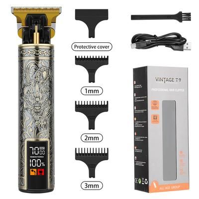 T9 Vintage Hair Clippers For Men, LED Electric Trimmer, Dragon Carved Beard Shaver & Hair Cutting Machine For Home style 2