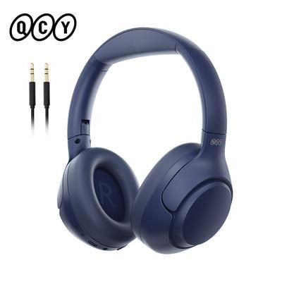 Bluetooth Hi Res Audio Over Ear Headset, QCY H3 ANC Wireless Headphones, Hybrid Noise Cancelling Earphones blue