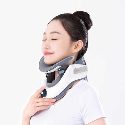 Adjustable Cervical Neck Traction Device Spine Alignment Air Collar For Home Pain Relief gray