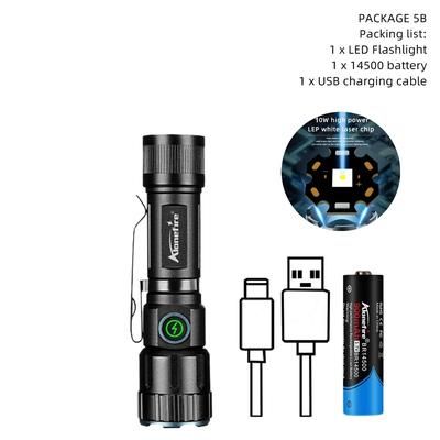 Mini Zoom Flashlight X80, High Bright White Beam Light, Rechargeable Pocket Magnet Torch For Outdoor, Camping, Hiking black