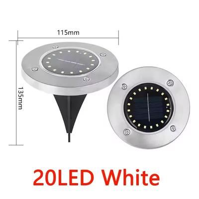 Solar Disk Lights For Outdoor Garden And Yard Decoration 20led white