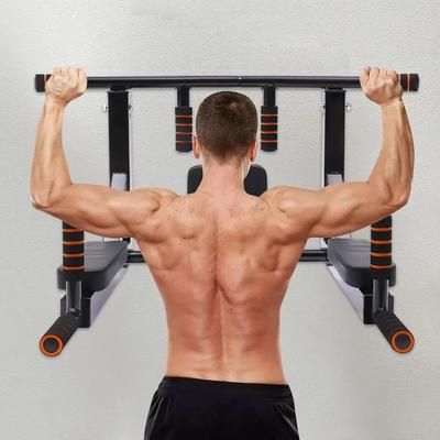 Multi Grip Wall Mount Pull Up Bar & Dip Station, Home Fitness Equipment For Chest, Back, Arm & Trunk Muscle Exercise Multi Grip Wall Mount Pull Up Bar & Dip Station, Home Fitness Equipment For Chest, Back, Arm & Trunk Muscle Exercise