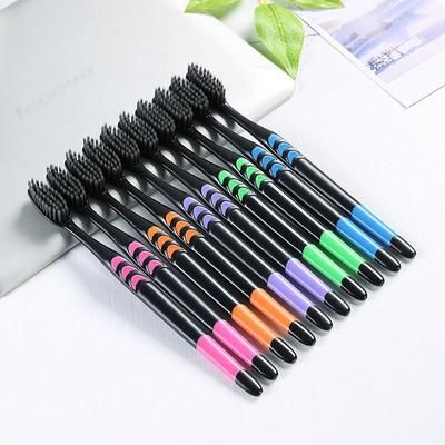 10 Pcs Family Pack Bamboo Charcoal Toothbrush, Soft Bristles, Travel Friendly, Random Colors 10 Pcs Family Pack Bamboo Charcoal Toothbrush, Soft Bristles, Travel Friendly, Random Colors