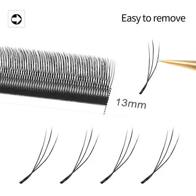 XIUSUZAKI U/W 2-3D Eyelash Extensions Matte Black Natural U 2-3DW False Lashes Double Tips 3D W Premade Volume Fans Lashes