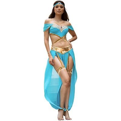 Il genio e la lampada magica Principessa Jasmine Costume per festa a tema Costumi da ballo Cosplay for Per donna Adulti Halloween Carnevale Feste Performance Mascherata