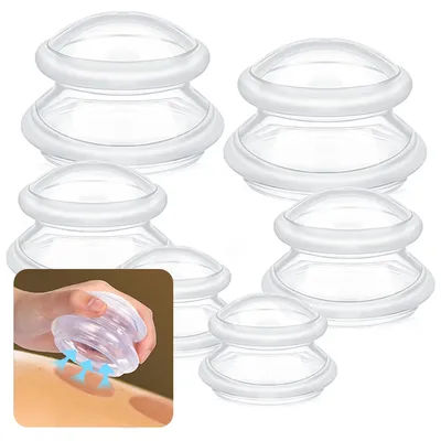 Grippopso 3/6 Pcs Cupping Kit for Massage Therapy 3 Sizes Silicone Cupping Set for Studio Household Cellulite Joint Pain Muscle