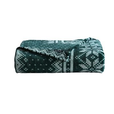 Fair Isle Texture Green King Blanket