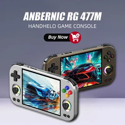 AMPOWN Anbernic RG 477M Retro Video Handheld Game Consoles 4.7-Inch LTPS Touch Screen 120Hz Portable Gaming Player Android 14 AI