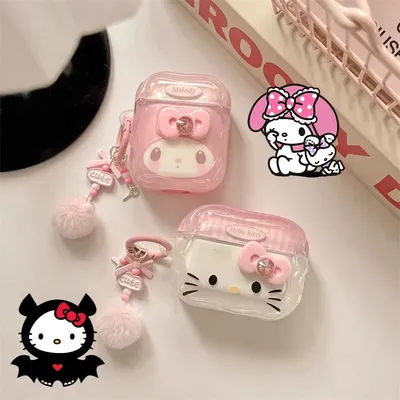 Custodie per cuffie Sanrio Hello Kitty per Apple Airpods 4 3 2 1 Pro Cuffie antiurto Cover Melody Anime Custodia protettiva per auricolari