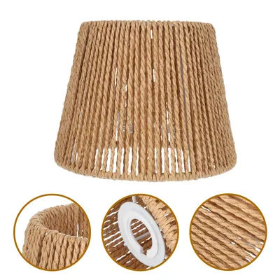 Abat-jour tissé en corde de papier E27 E14, couverture de lumière tissée marron, abat-jour suspendu fait à la main pour la maison, le bureau, le café, éclairage intérieur