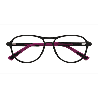 Unisex s aviator Matte Black Plastic Prescription eyeglasses - Eyebuydirect s Hud