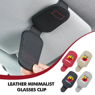 Porta occhiali da sole per auto Porta biglietti per carte con clip in tessuto in pelle per Abarth Freemont Strada 500x Grande Punto Ducato Stilo Palio