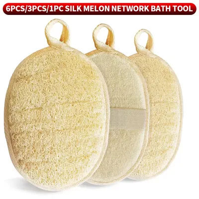 6 pieces, 3 pieces, 1 piece of loofah sponge bath towel - loofah bath towel - essential tool for home bathing