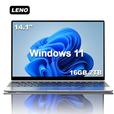 LENO 14.1"Ultra Slim Laptop 16GB RAM 2TB SSD Windows 11 Intel N3700 Notebook Gamer 1920*1080 Display Office Study Computer PC