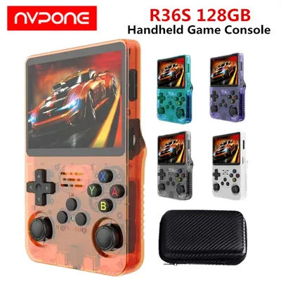 Portable R36S 128GB Handheld Game Console Linux System 3.5 Inch IPS Screen Pocket Video Player for MAME/N64/PS1 /CPS1/CPS2/CPS