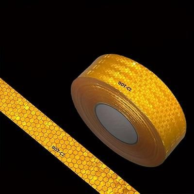 Nastro riflettente ad alta visibilità DOT-C2 - 1 adesivo di avvertimento di sicurezza impermeabile e resistente per la visibilità notturna e l'avvertimento di pericolo, ideale per rimorchi, camion,