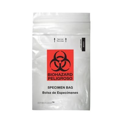 Speci-Zip Specimen Transport Bag with Document Pouch 6 X 9 Inch Zip Closure Biohazard Symbol NonSterile (762458_CS)