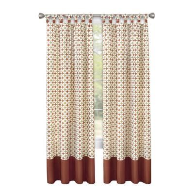 Wide Width Callie Cuff Tab Top Window Curtain Panel - 52x63 by Achim Home Décor in Spice Tan (Size 52" W 84" L)