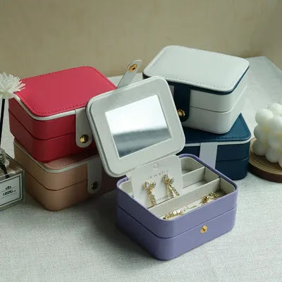 Portable Jewelry Casket Packaging Box Makeup Organizer For Exquisite Cosmetic Beauty Case Container Graduation Events Gift