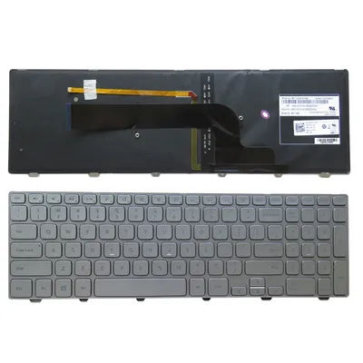 New laptop US for Dell for Inspiron 15 7537 7000 P36F 15-7000 Series 7537 Keyboard Backlit with SILVER FRAME English