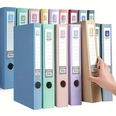 pcs Pastel Colors - Stackable & Foldable A4 File Folders, Thickened PP Plastic Organizer，Space-Saving Document Storage Box