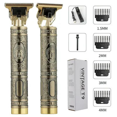 HIENA T9 Hair Clippers Vintage Buddha Head Dragon Totem Design Electric Hair Beard Trimmer Portable Men's Beard Shaver Razor