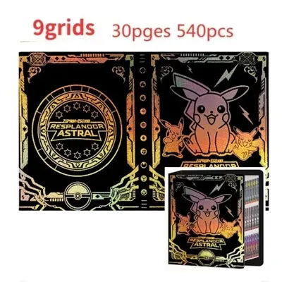 Desenhos animados 9 bolso 540 cartão pokemon álbum livro anime mapa jogo pokémon cartões pikachu coleção cartões crianças presen