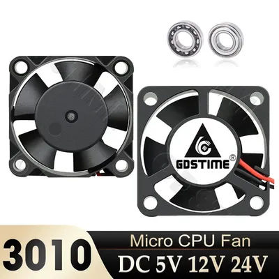 Gdstime 30mm 5V 8.4V 12V 24V Fan 3010 2Pin JST Dupont Cooler 3CM 30x30x10mm Mini DC Brushless Dual Ball Bearing Cooling Fan