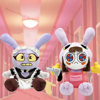 Incroyable femme de chambre Jax Pomni peluche mignon Anime lapin Jax peluche Kawaii dessin animé peluche poupée doux décor oreiller poupée enfants cadeau d'anniversaire