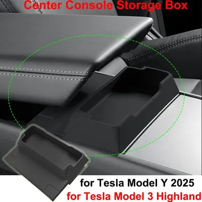 Per Tesla Model Y Juniper Launch 2025 Vassoio portaoggetti per controllo centrale Modello 3 Scatola portaoggetti per occhiali Highland Supporto per telefono