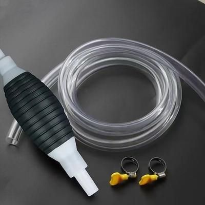 Kit pompa di trasferimento carburante manuale per impieghi gravosi, 3 pezzi benzina utensile per il trasferimento di gasolio con sacchetto estrattore e 2 morsetti, pompa per fluidi in plastica per un