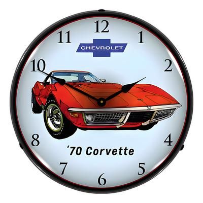 Collectable Sign and Clock 1970 Corvette Backlit Wall Clock