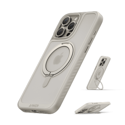 Anker MagGo Magnetic Case with Stand (360° Ring Stand, For iPhone)-Titanium Luna-iPhone 16 Pro Max