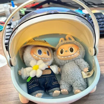 Labubu Stroller for V1 V2 V3 Labubu Cradle Bed Space Module Doll Sleep Cradle Cart Dolls Bed Furniture Accessories Toy Gifts