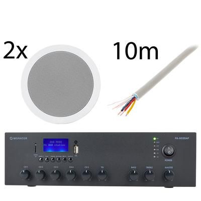 Monacor 2x EDL-28 PA-803DAP Bundle