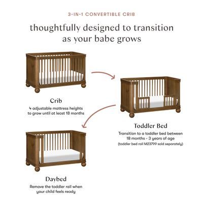 Babyletto Crosby 3-in-1 Convertible Crib - Natural Walnut